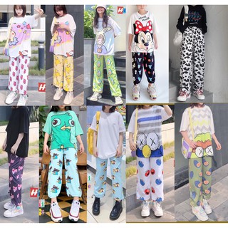 Quần Hoạt Hình Dài Dây Rút Lai Cartoon Pant Oversize Ulzzang Unisex - MM