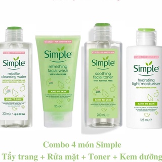 Combo 3 Skincare Simple (Tẩy trang- Rửa mặt- Toner)