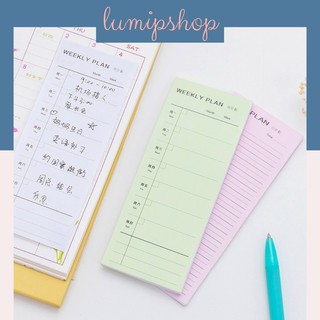Giấy ghi chú chữ nhật lên lịch bảy ngày