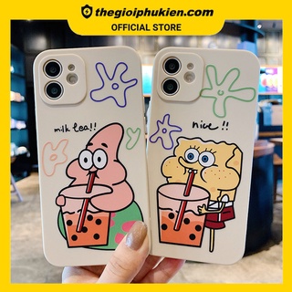 Ốp lưng iphone cạnh vuông bọt biển tinh nghịch dành cho iphone 6 đến 14promax - E87