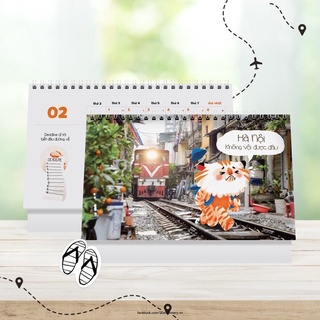Lịch bàn 2022 Nhâm Dần 21x14,7 SDstationery I CAN FLY con hổ du lịch phong cảnh đẹp Việt Nam