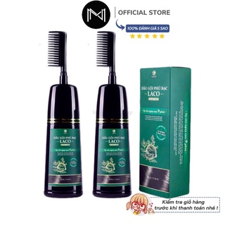 Dầu gội phủ bạc nhuộm tóc đen tự nhiên thảo dược Laco 200ml, an toàn cho bà bầu mẹ cho con bú