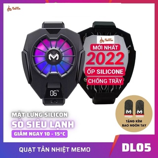 Quạt tản nhiệt sò lạnh MeMo DL05 cho điện thoại, Màn hình LED hiển thị nhiệt độ, LED RGB, Tặng kèm bao tay chơi game