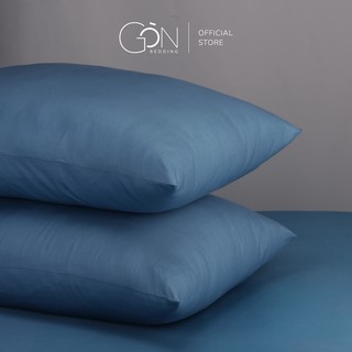 [Nhiều kích thước] Vỏ Gối Nằm Gòn Bedding Cotton Satin Hàn Quốc Màu Xanh Ghi - 01 cái