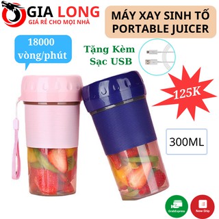 Máy Xay Sinh Tố Mini Cầm Tay, Cốc Xay Sinh Tố Portable Juicer 300ML Tiện Lợi