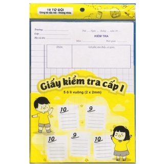 Giấy kiểm tra cấp 1 (5 ô li vuông,15 tờ đôi) - Ndbooks
