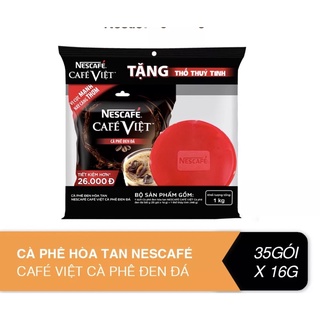 [Tặng thố thuỷ tinh]Túi 35 gói cà phê đen đá NESCAFE CAFE VIỆT