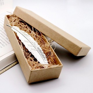 Bookmark lông vũ kim loại cổ trang đánh dấu sách, kẹp sách xinh xắn, thời trang