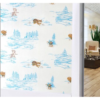 Decal dán kính mẫu sóc con khổ 45cm, giấy keo sẵn bóc dán