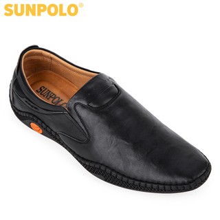 Giày Mọi Nam Da Bò SUNPOLO Đen SUS513