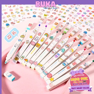 Bút highlight pastel 2 đầu, bút đánh dấu bút nhớ Light Color trang trí sổ bullet journal ( Lẻ 1 bút)