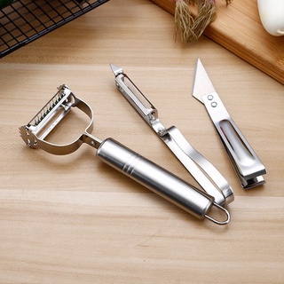[BỘ 3 MÓN] Dụng cụ bào vỏ củ quả 2 lưỡi, 1 lưỡi - Kẹp nhổ lông gà, lông vịt bằng thép không gỉ (BNI03)
