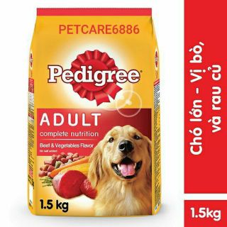 Thức ăn chó Pedigree vị thịt bò &amp; rau củ túi 1.5kg