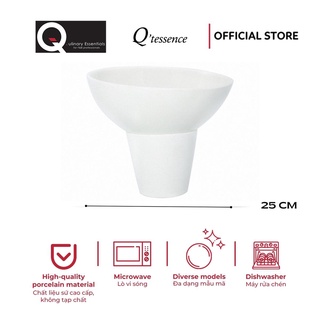 Tô Sứ Tròn Có Chân Đế Q'tessence Màu Trắng Đường Kính 25Cm