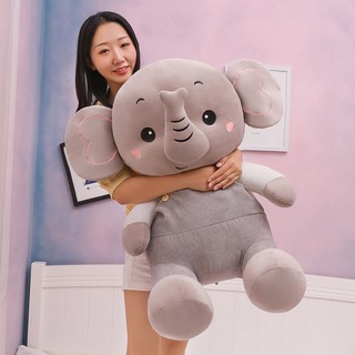 Gấu bông voi mặc áo yếm size lớn 2 màu hồng ghi kích thước 1m NEOCI