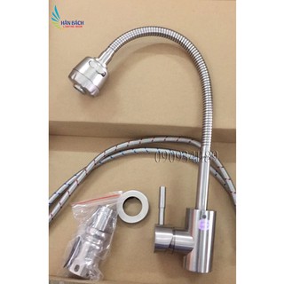Vòi rửa chén nóng lạnh lò xo inox 304