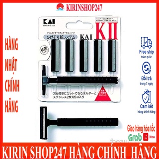 Set dao cạo 2 lưỡi kép KAI (1 thân, 5 lưỡi) Hàng Nội Địa Nhật