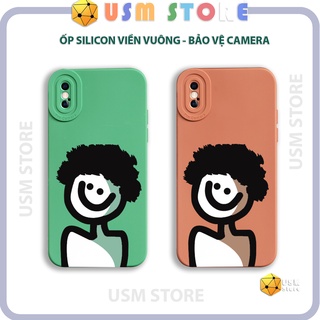 Ốp lưng iphone 6/6s/6 plus/7 plus/8plus/X/XR/XS/XSmax viền vuông, mắt thiên thần bảo vệ camera sau, hình BOY hoạt hình