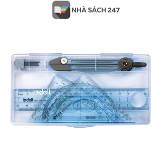 Bộ Dụng Cụ Compa, Eke Học Sinh Deli 9609  thiết kế nhỏ gọn, đầy đủ để phục vụ việc học mà không cần phải mua lẻ.