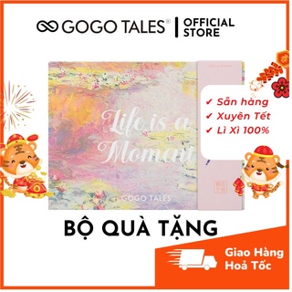 [HOT 2022] Bộ quà tặng trang điểm cao cấp Gogo Tales 3 món, Phấn mắt, Son lì, Phấn má, hộp quà tranh dầu siêu xinh GT301