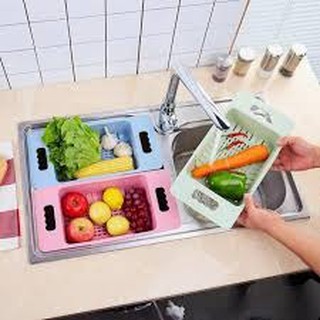 Rổ gác bồn rửa bát thông minh gấp gọn, khay nhựa đa năng có thể điều chỉnh kích thước gài bồn rửa chén siêu tiện dụnG