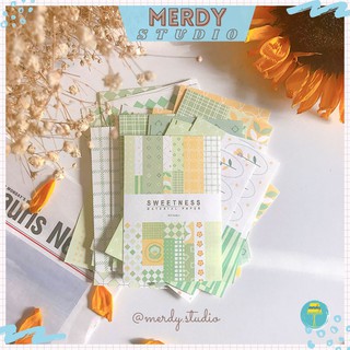 Set 50 tờ giấy nền ghi chú trang trí bullet journal màu sắc kẹo ngọt