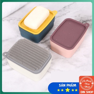 Hộp đựng xà bông đa năng THÔNG MINH Hộp xà phòng sáng tạo nắp đậy kết hợp bàn chải rất tiện lợi, nhiều màu sắc