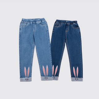 Quần jean bé gái từ 4-12 tuổi BEEKIDS thiết kế tai thỏ đáng yêu 7QJ01461DO