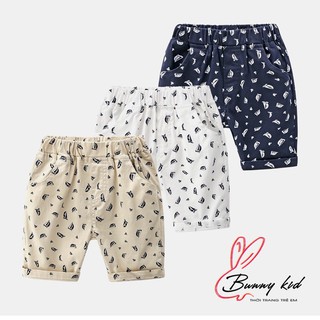 Quần Kaki bé trai WELLKIDS quần short bé trai hoạ tiết ngộ nghĩnh KZ2694