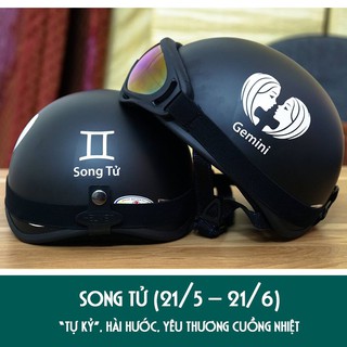 SONG TỬ KÈM KÍNH UV - nón bảo hiểm nữa đầu CUNG HOÀN ĐẠO kèm kính uv x400 mẫu mới - mũ bảo hiểm SONG TỬ kèm kính uv x400