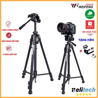 Chân Máy Ảnh Tripod Weifeng WT-3520, khung nhôm cao cấp, cao 1.4m chịu tải 3kg hỗ trợ chụp ảnh, quay video, livestream