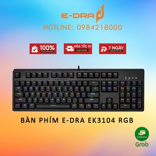 Bàn phím cơ EDRA EK3104 RGB E-Dra switch version 2022- Màu đen - Blue/ Brown/ Red Switch - Cam kết chính hãng - Bảo hành