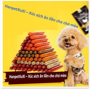 LN HP - HanpetXuxi- Xúc xích chó mèo có thể ăn liền đồ ăn vặt chó mỗi cây 15gr thức ăn cho chó kiểu bánh thưởng