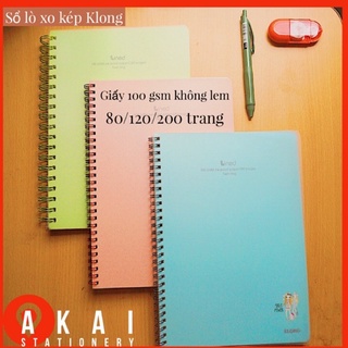 Tập Vở sổ lò xo kẻ ngang lò xo Lined Klong - 80 /120 / 200 trang định lượng 100 gsm 580 / 581 / 582