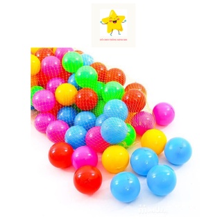 Combo 100 quả bóng nhựa mềm nhiều màu cho bé hàng Việt Nam có logo in trên bóng
