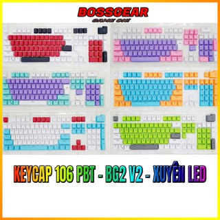 Bộ Keycap PBT 106 BG2-v2 Phím Double Shot Xuyên LED ( OEM Profile, Ansi layout )