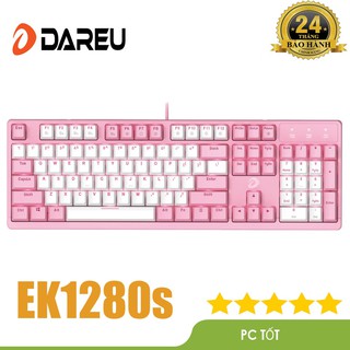 Bàn phím cơ Gaming DAREU EK1280s PINK-WHITE 104KEY (PINK LED, Blue/ Brown/ Red D switch)