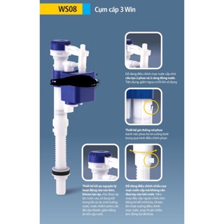 Cụm van cấp nước cho bồn cầu cao cấp – chịu áp lực cao, cấp nước nhanh, chống nước phèn