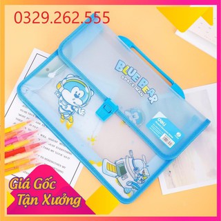 (Sale Khủng)  Cặp nhựa học sinh hai ngăn siêu bền DELI, Hình vẽ hoạt hình siêu cute E38134