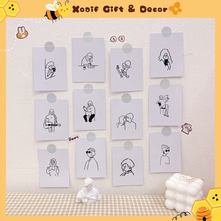 Set thiệp postcard BASIC TRẮNG ĐEN có sẵn decor trang trí phòng cực xinh