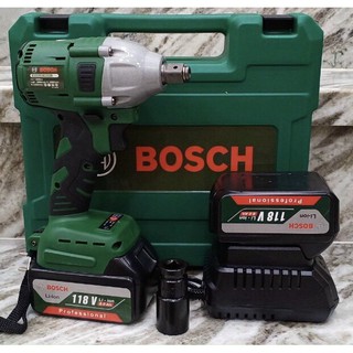 [Không chổi than+tặng đầu chuyển vít] Máy siết mở bulong pin Bosh 2 pin 118v 100% dây đồng không chổi than