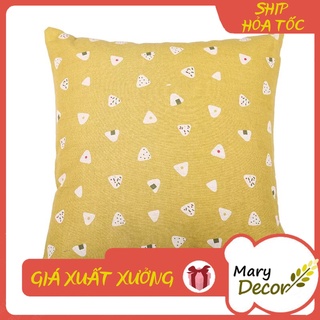 Gối tựa sofa Mary Decor - họa tiết Họa tiết cake trắng nền vàng đất G-C07