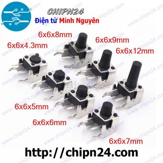 [10 CÁI] Nút nhấn vuông cong 6x6x6mm DIP