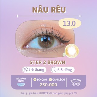 [Mã SKAMSALE8 giảm 10% đơn từ 200K] Kính áp tròng STEP 2 BROWN chính hãng Lensme | Hạn sử dụng 3-6 tháng | Lens cận