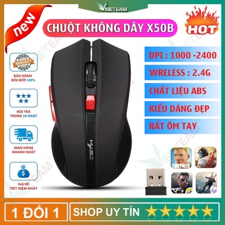 Chuột không dây HXSJ X50 Cổng USB Wireless 2.4GHz sử dụng cho máy tính, laptop, Macbook kiểu dáng mạnh mẽ
