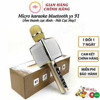 [Mã ELHACE giảm 4% đơn 300K] [Giá Rẻ] MICRO KARAOKE BLUETOOTH YS-91 HỖ TRỢ GHI ÂM PASS CHUẨN - BH 6 THÁNG