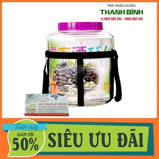 Combo 2 Bình Caro Nắp Nhựa Có Dây Đai 35 Lít - Hũ Ngâm Sâm 35 Lít