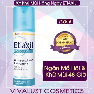 [Chính hãng] Xịt Khử Mùi ETIAXIL Déodorant Anti-Transpirant 48h Anti-Traces Blanches &amp; Jaunes 100ml