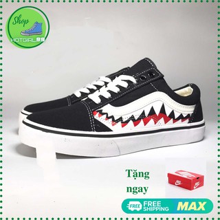 Giày Thể Thao vans Old Skool Cá Mập  Nam Nữ thời trang tăng hộp,