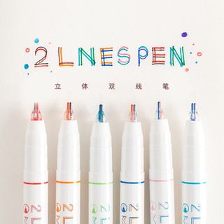 S45 BÚT HAI NGÒI LÔNG KIM - 2 LINES PEN ĐỦ MÀU